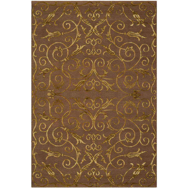 Tapis floral noué à la main Honora, Rectangle 9 pi x 12 pi