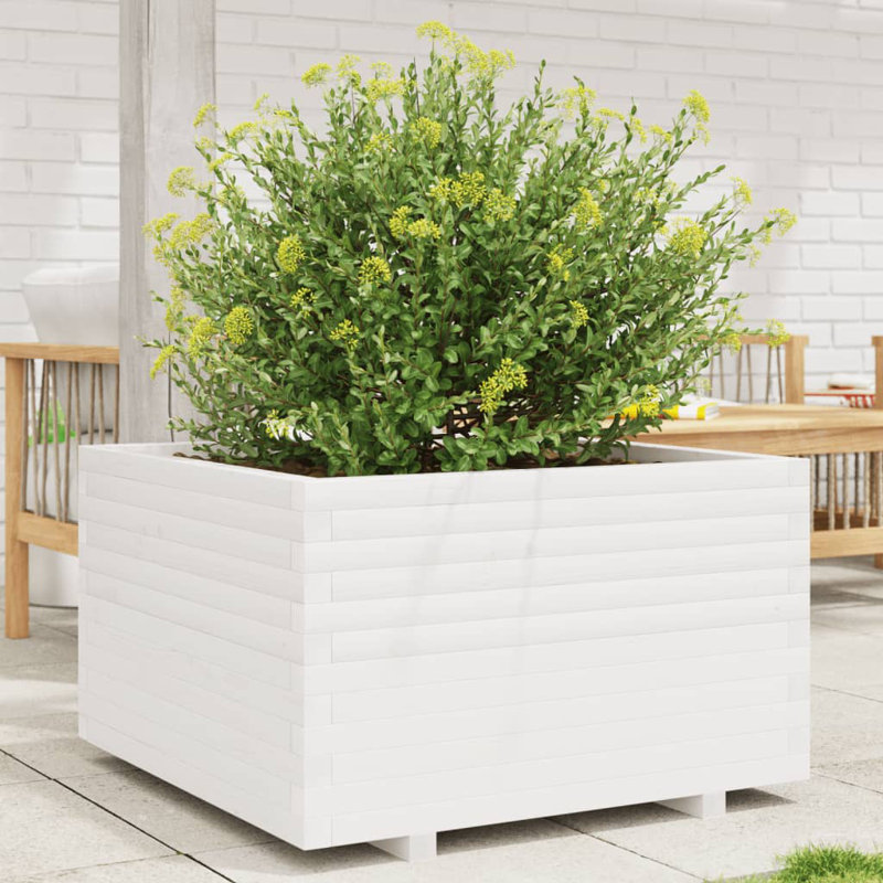 Wood Planter Box, 49.5cm H x 80cm W x 80cm D, White