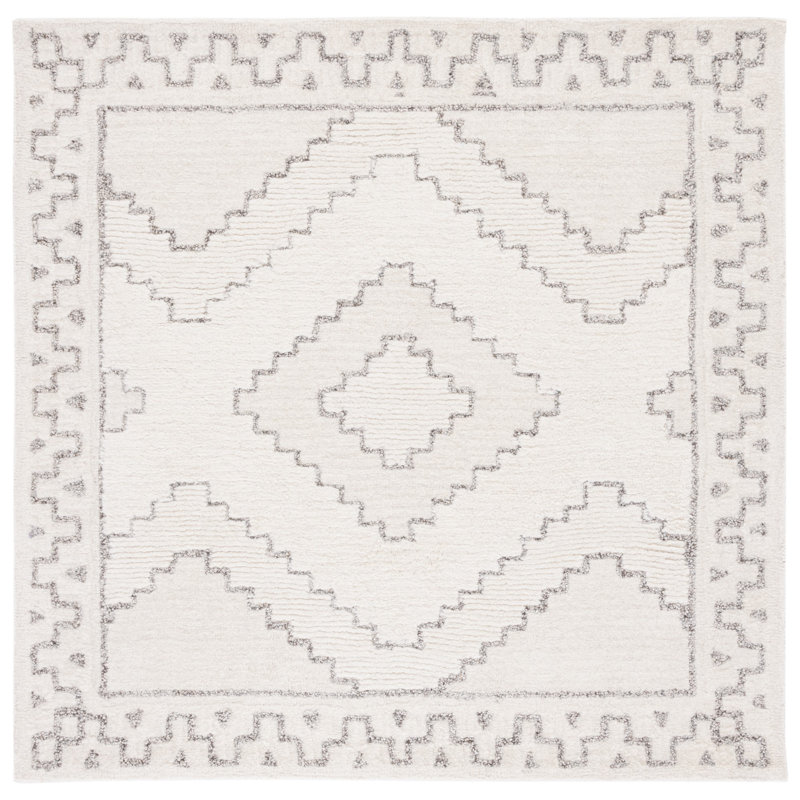 Gurganious Hand Tufted Performance Oriental Rug, Square 6'