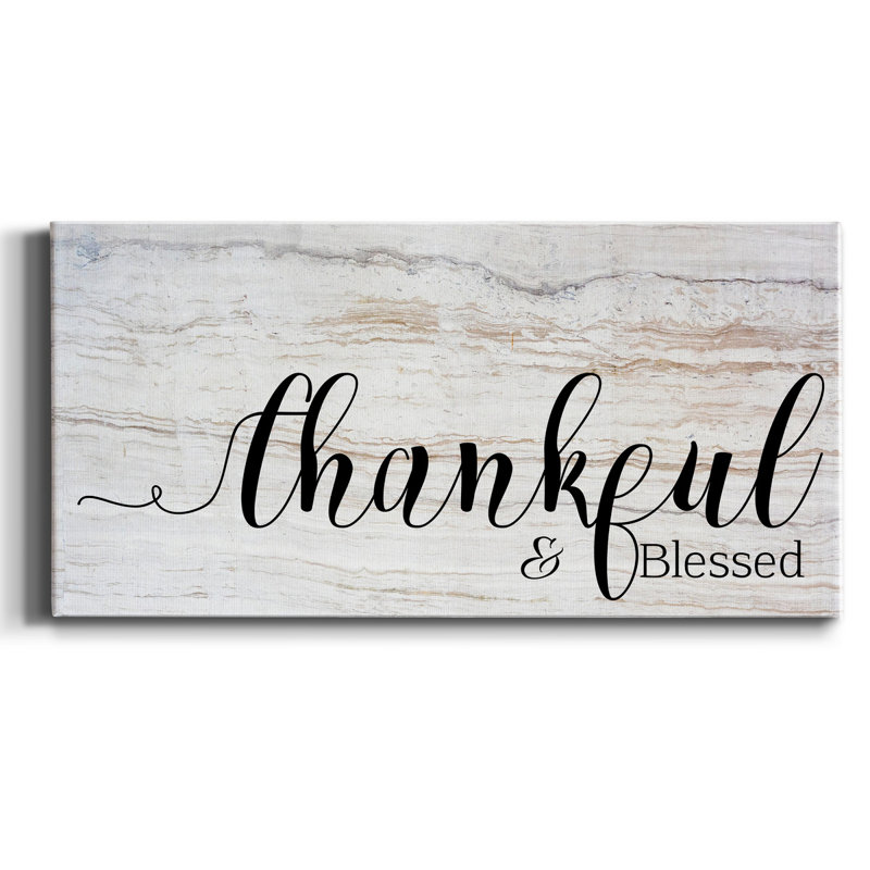 Thankful & Blessed - Impression sur toile tendue, H 16 po x l 8 po x P 1 po