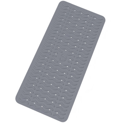 Tapis antidérapant pour baignoire et tapis de douche, gris
