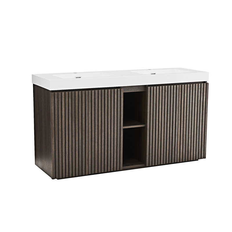 Meuble-lavabo autoportant avec lavabo, Blanc