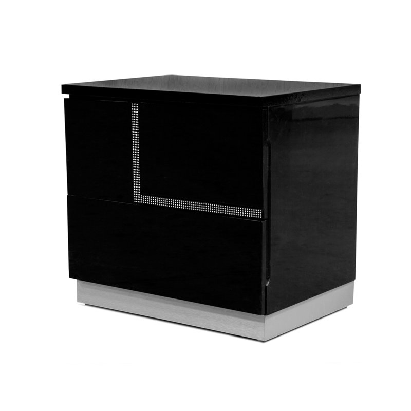 Table de chevet noire 21 po Shanda (faisant face à la gauche) , Faisant face vers la gauche