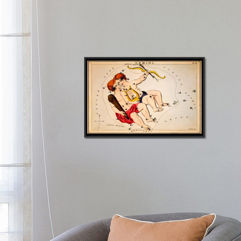 « gemini » par impression sur toile Sidney Hall, H 40 po x l 60 po x P 1,5 po, Toile avec cadre noir, Pas de tapis