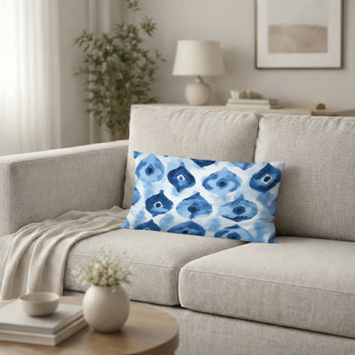 Coussin Coastal - coussin de plage imprimé ikat bleu
