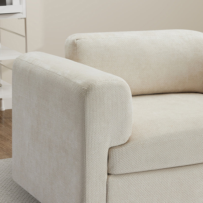 Fauteuil d'appoint rembourré l 45,48 po, Polyester beige