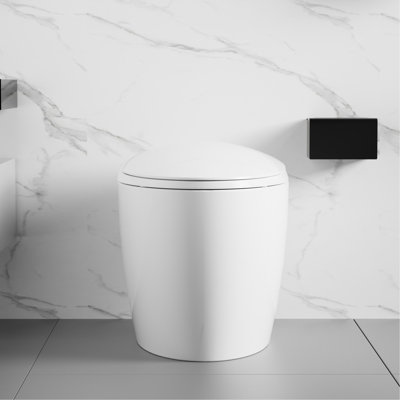 Smart Toilet With Bidet Function, Auto Open/Close Lid, Foot Sensor, Multiple Washing Modes, Warm Water, Bathroom Essential Integration, Powerful Flushing, Upgrade
