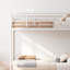 Lit superposé avec échelle et lit superposé en métal à garde-corps haut, espace de rangement, silencieux, simple sur simple