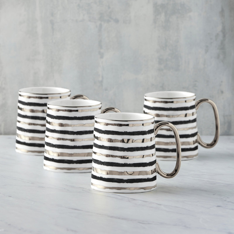 Bernella Porcelain Coffee Mug, Platinum