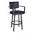 Nakagawa Swivel Counter or Bar Height Barstool with Arms and Footrest in Faux Leather, Metal Legs-29962753-29962754-42220761