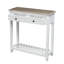 Table d'entrée avec rangement - Console étroite avec 2 tiroirs et tablette, table de canapé de style campagnard, petites tables de couloir en bois pour entrée, salon, couloir, blanc vieilli