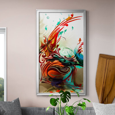 Aquamarine VII - Peinture sur toile encadrée