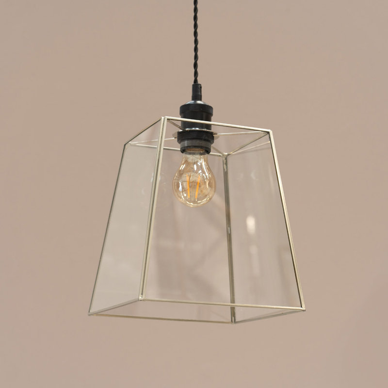 19cm H Glass Square Lamp Shade ( Clip On ), Black