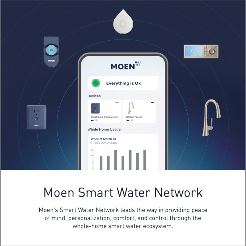 U by Moen Smart Shower 4-Outlet Digital Shower Controller for Thermostatic Shower Valve, Terra Beige