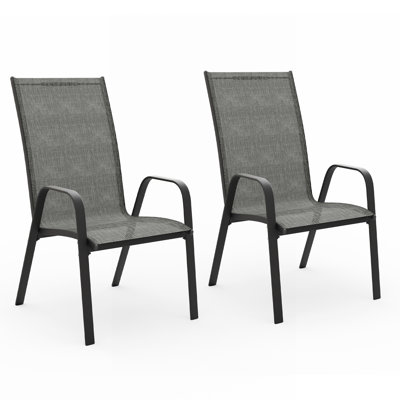Ronda Stacking Patio Dining Armchair Set of 2