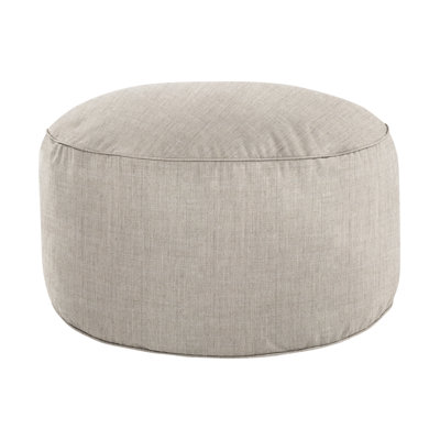Demi Round Upholstered Outdoor Ottoman with Sunbrella® Cushion