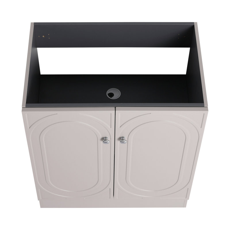 Modern Bathroom Vanity 30" Khaki - Soft-Close Door Accessory With Storage Option