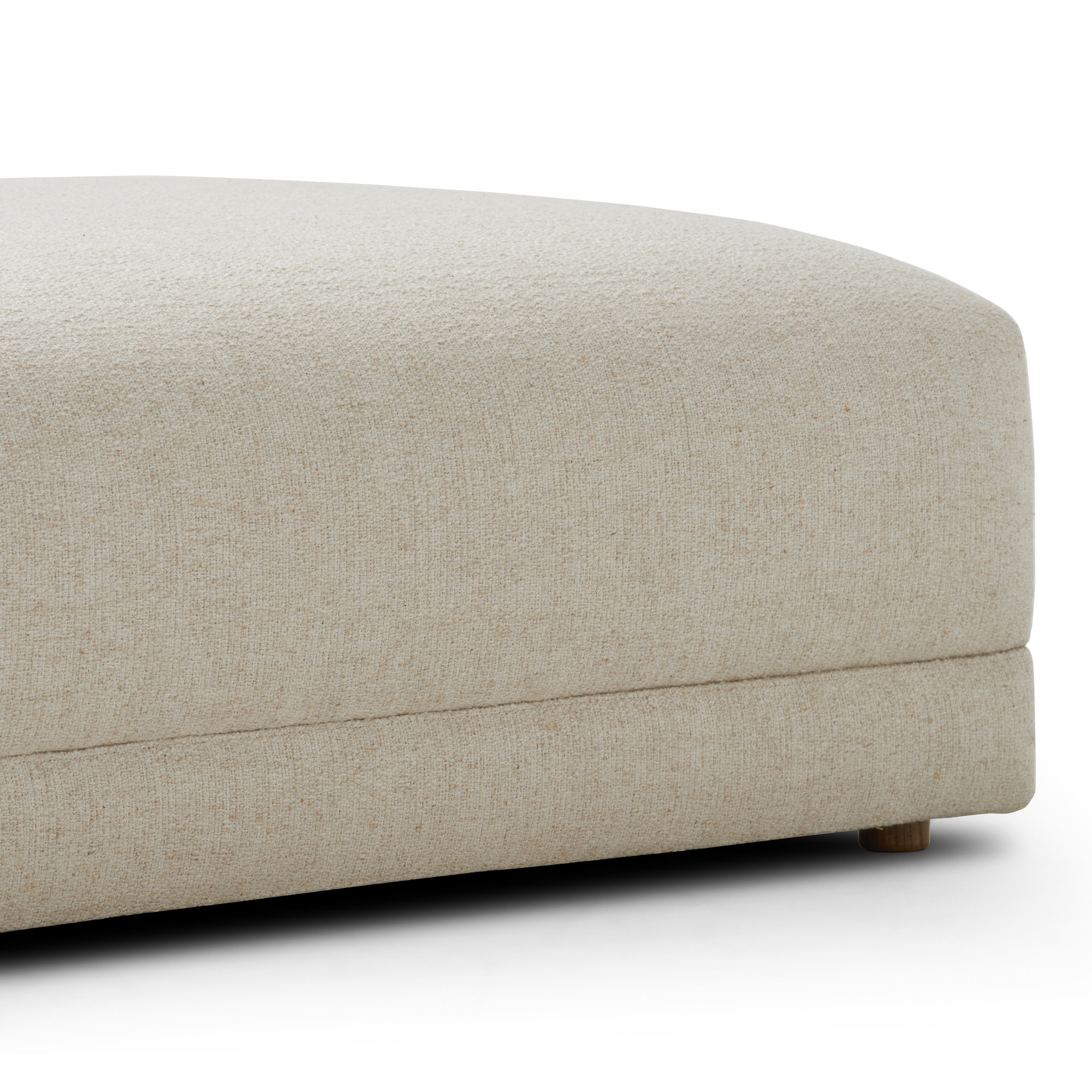 Naples Upholstered Ottoman, Cream Polyester Blend
