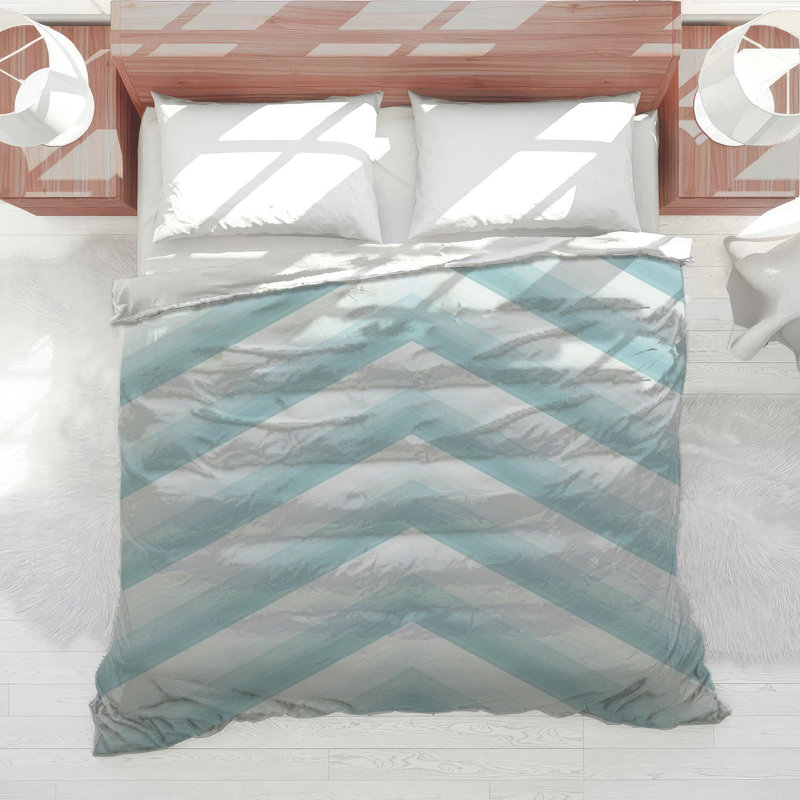 Chevron Blue White Comforter, Twin