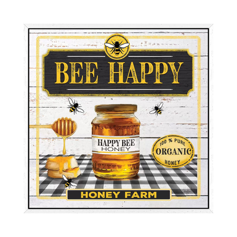 Honey by Mollie B. - Print on Canvas, 45.72cm H x 45.72cm W x 3.81cm D, White Floater Framed