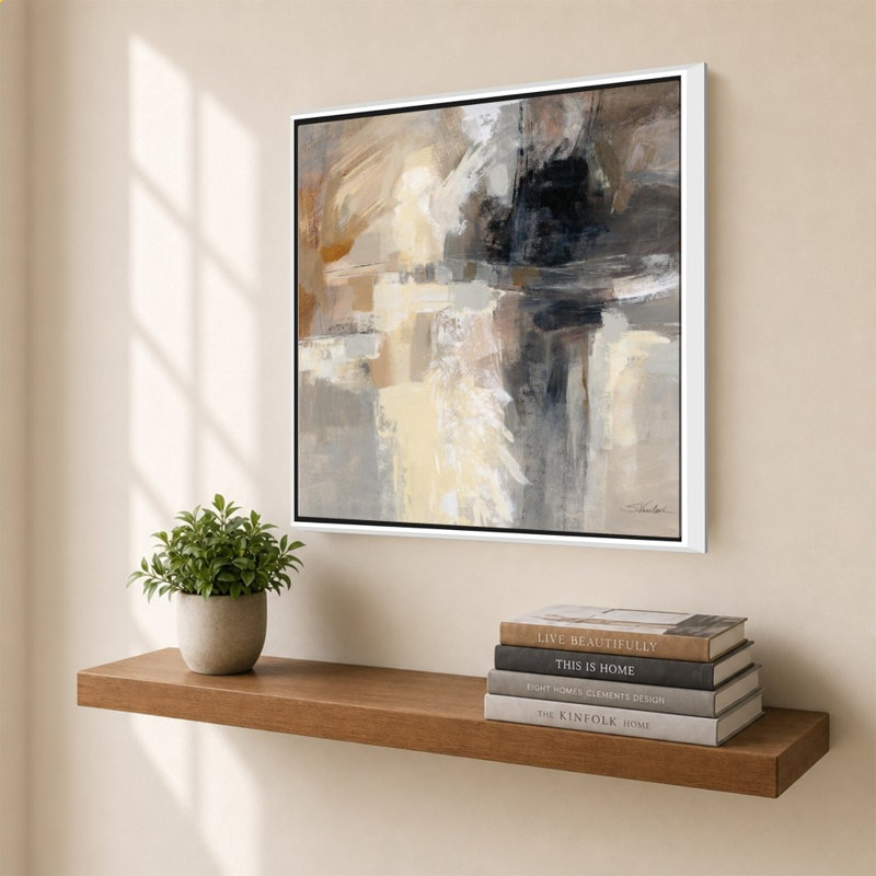 «Wings» par Silvia Vassileva - Impression sur toile, 24" x 24", Beveled Floating Frame, White