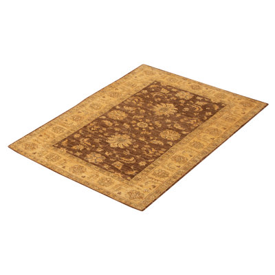 One-of-a-Kind 3'3" X 4'8" New Age Wool Area Rug in Dark Brown