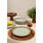 Elegant Cake Serving Set (6 Pieces), Green Porcelain, 8.3 x 8.3 x 0.8 inches | 100% Microwave & Dishwasher Safe | for Birthdays, Weddings, and Special Occasions, Durable & Stylish Design-1250641985