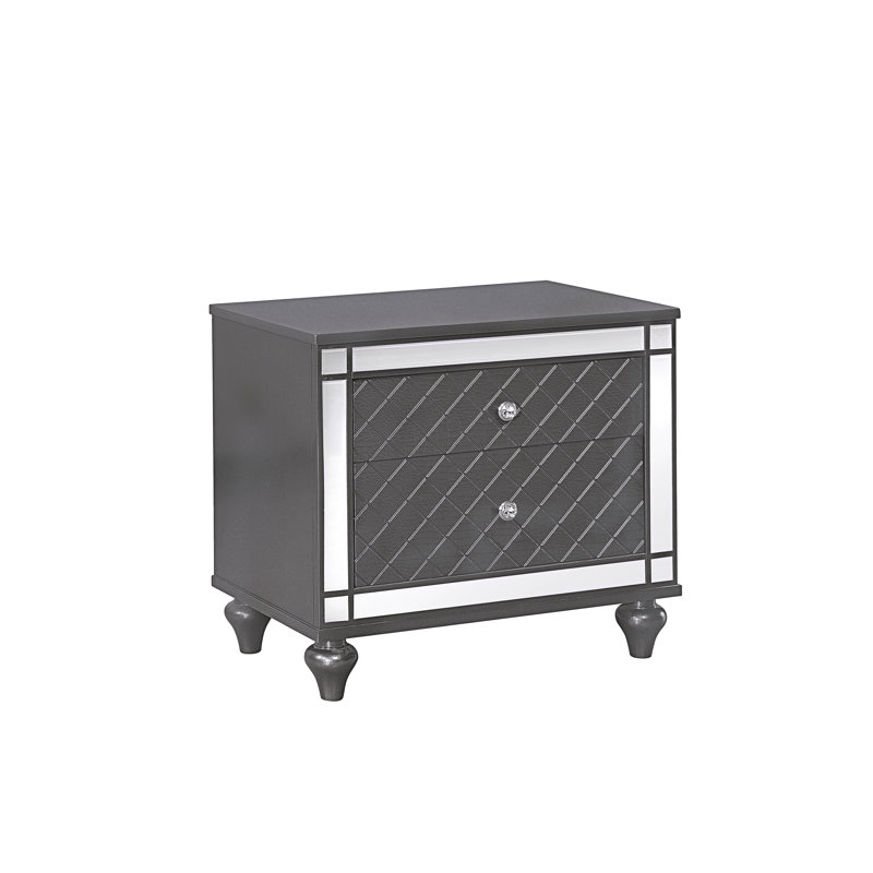 Table de chevet Glam Contemporary Grey Wood Idée de cadeau
