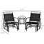 Fauteuil oscillant noir avec table basse - chaises berçantes, fauteuil Airy Sling Backyard Center 2, toile respirante, couleur