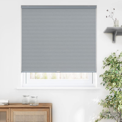 LazBlinds Cordless Cellular Shades, Blackout Privacy Honeycomb Shades for Home, Thermal Insulation Noise Reduction Blinds for Windows, 34'' W x 48'' H, Dark Grey