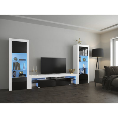 Earle 67" Modern Entertainment Center with High Gloss Finish