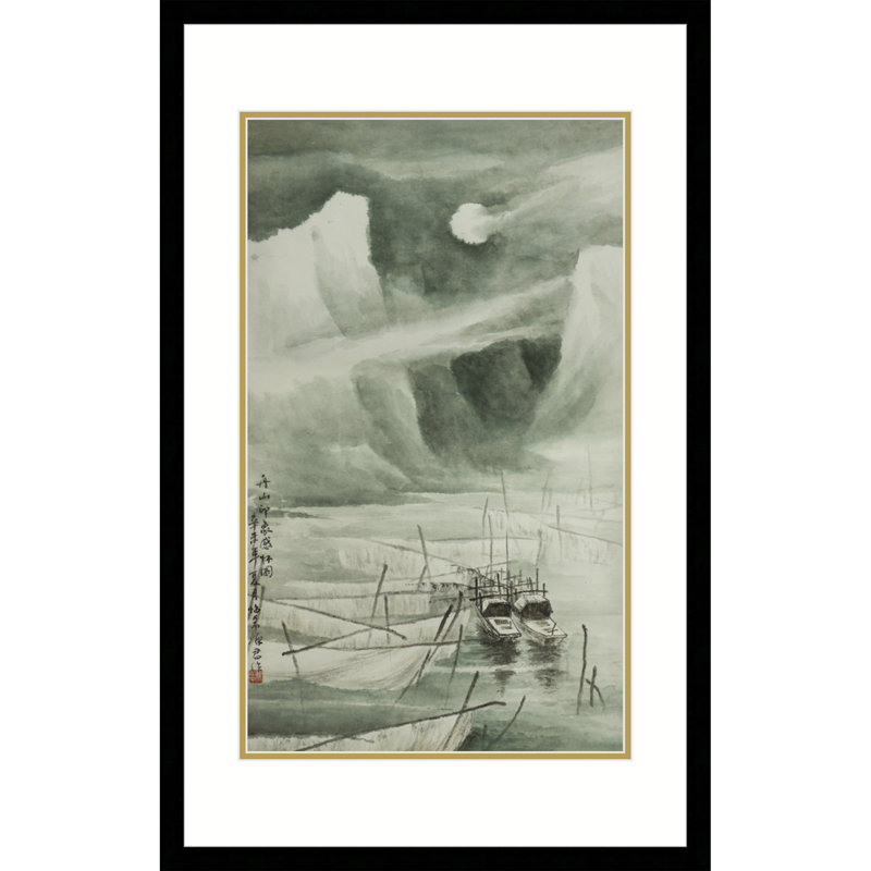 Boats and Tides in the Moonlight 2 by Chen Xiaoping - Single Picture Frame Print