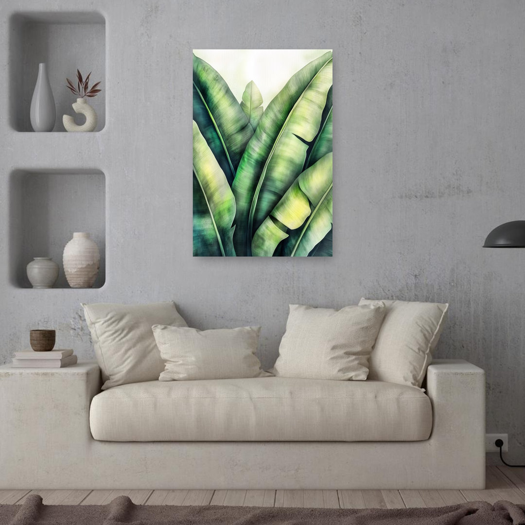 Lush Tropical Leaves Abstract Vibrant Nature Plant Wall Art Print