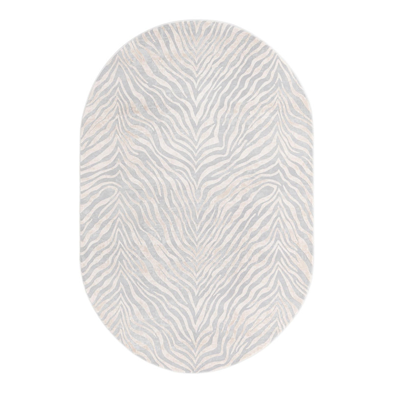 Tatte Animal Print Indoor Rug, Oval 5'3" x 8'