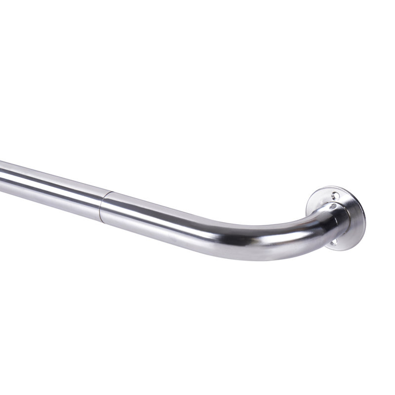 Coppell Extendable Metal Single Curtain Pole Room Darkening Curtain Rod, 5cm H x 160cm W x 3cm D, Matte Black