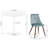 Compact 3-Piece Dining Set For Small Spaces, Round Dining Table With 2 Velvet Dining Chairs (Walnut)-1686560846