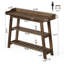 Console de 45 pouces en bois massif pour le vestibule, 3 tablettes étroites avec tablettes de rangement, pour vestibule, couloir