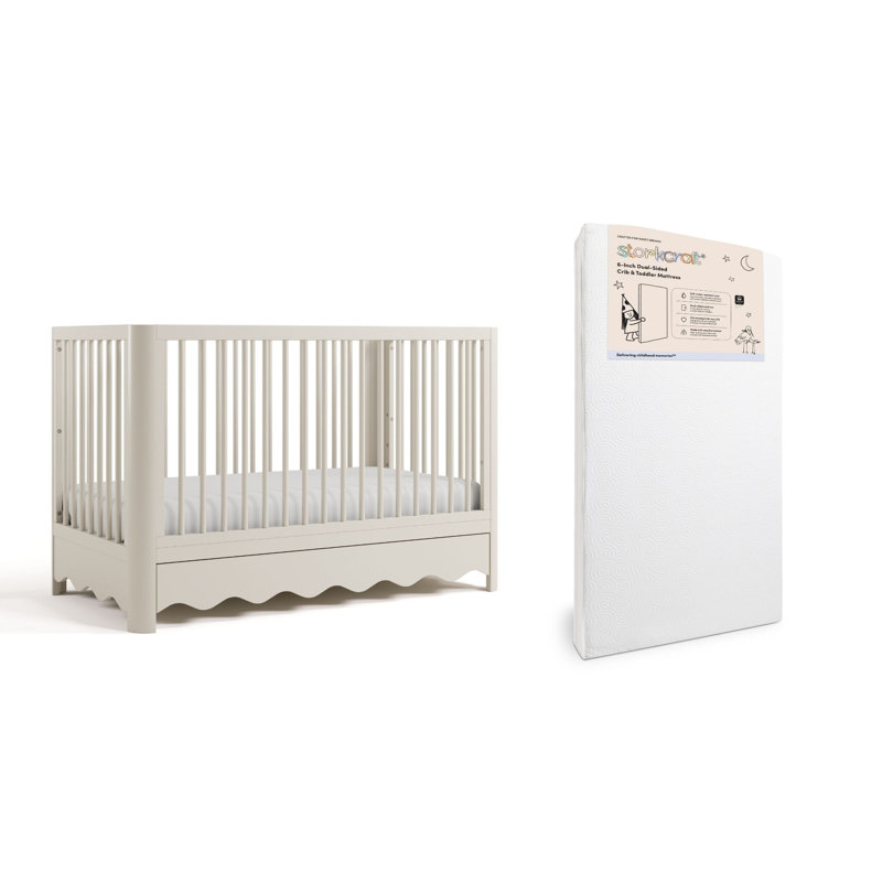 Casablanca 5-In-1 Convertible Crib With Mattress, Frosted Oat