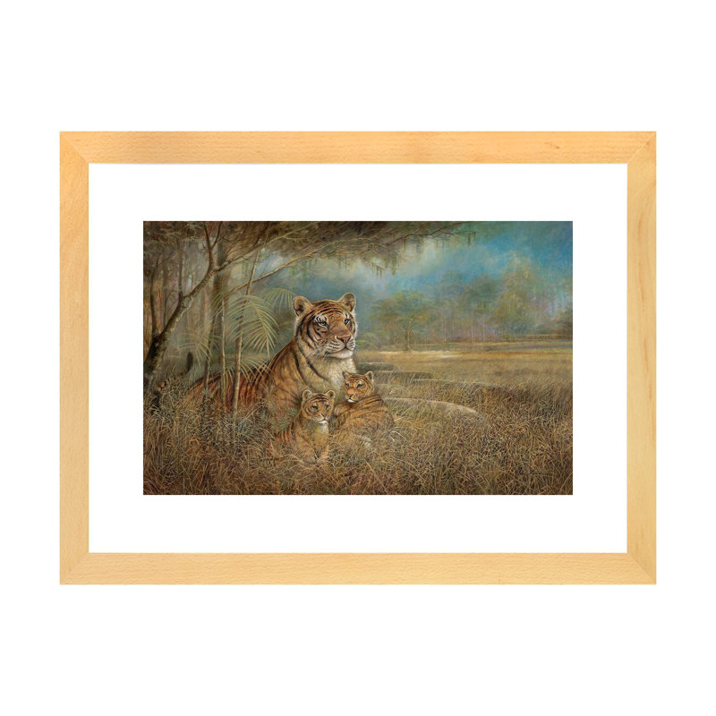 «Wild and Beautiful» par Ruane Manning - reproduction d'art, Toile avec cadre en bois beige, Blanc