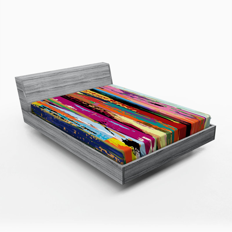 Microfiber Abstract Fitted Sheet, Queen Fitted Sheet