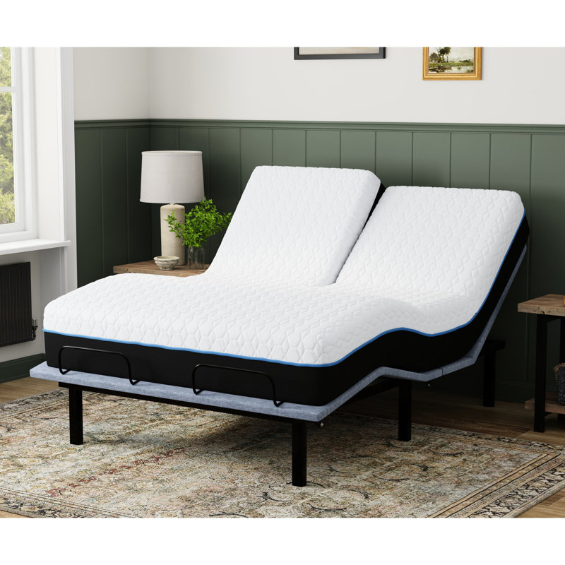 Grand matelas à plateau divisé avec mousse de cuivre - 12 12 "confort gélifié et couche ventilée, Lit queen divisé