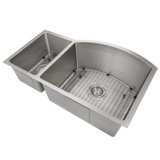 Aspen Stainless Steel 33" L x 21" W Double Basin Undermount Kitchen Sink with Basket Strainer