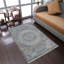 Tapis de chambre à coucher Beier pour tapis de salon, tapis lavable à la machine, tapis d'intérieur en polyester tissé à la machine à tissage croisé - couleur gris et bleu | Conception orientale-1774424611