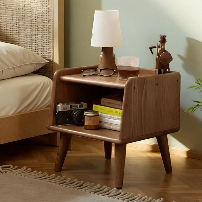 15.75"H Solid Oak End Table, Brown Oak
