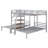 Metal Triple Bunk Bed With Storage Shelves Staircase-590518773