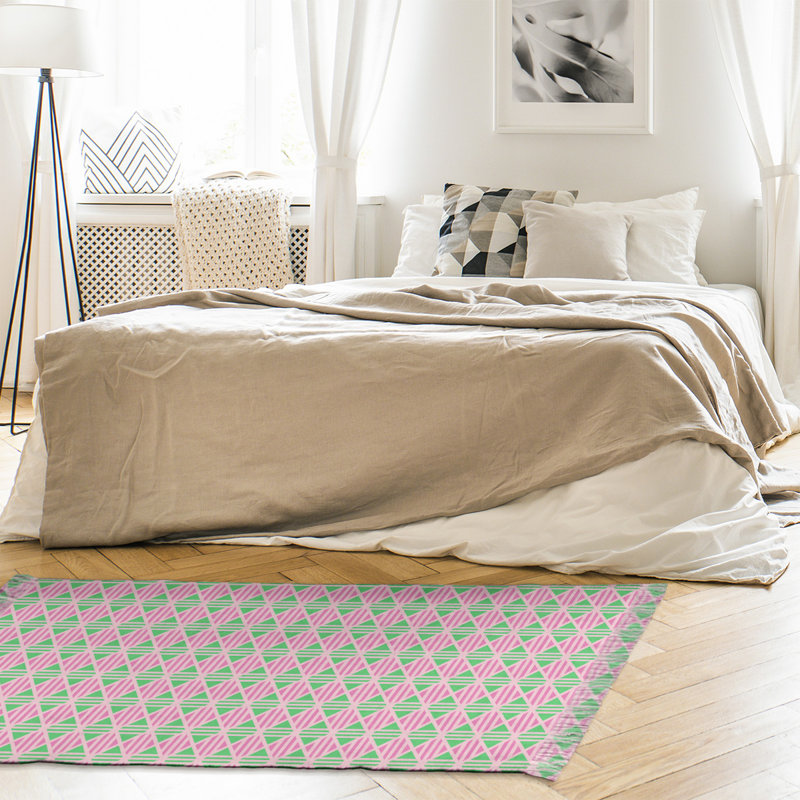 Tapis rose/vert en losanges doublés Mcguigan, Oui