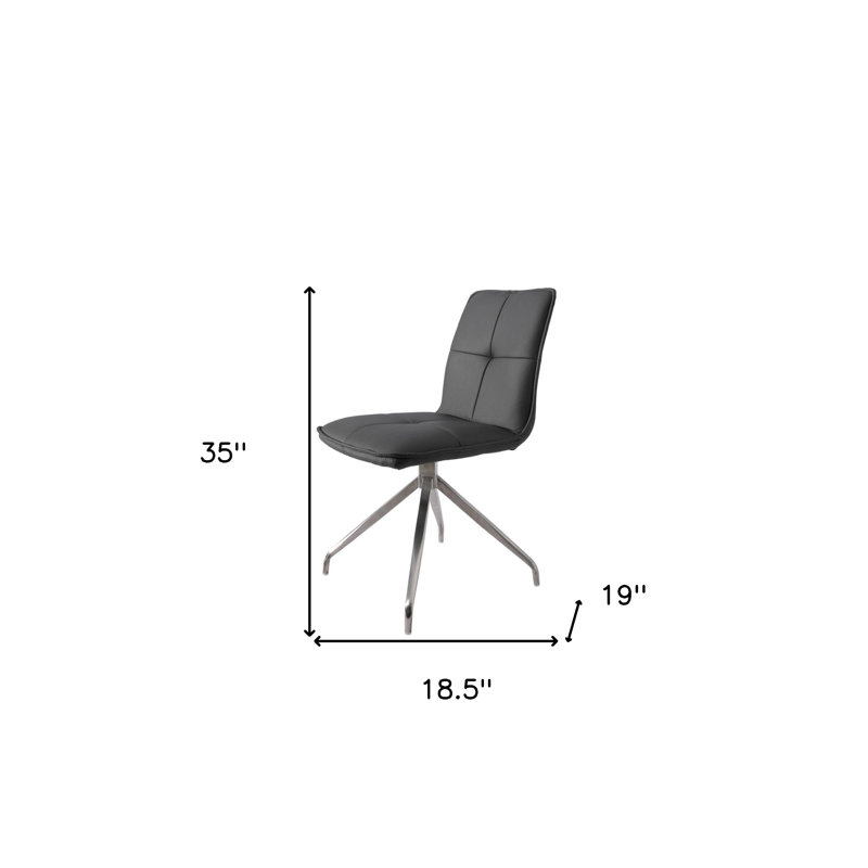 Ensemble de deux chaises d'appoint pivotantes en similicuir gris et argent, Gris