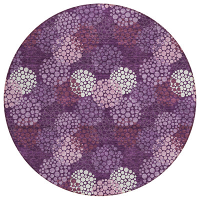 Tapis intérieur lavable à pois 8 po Lavande et ivoire 8 po
