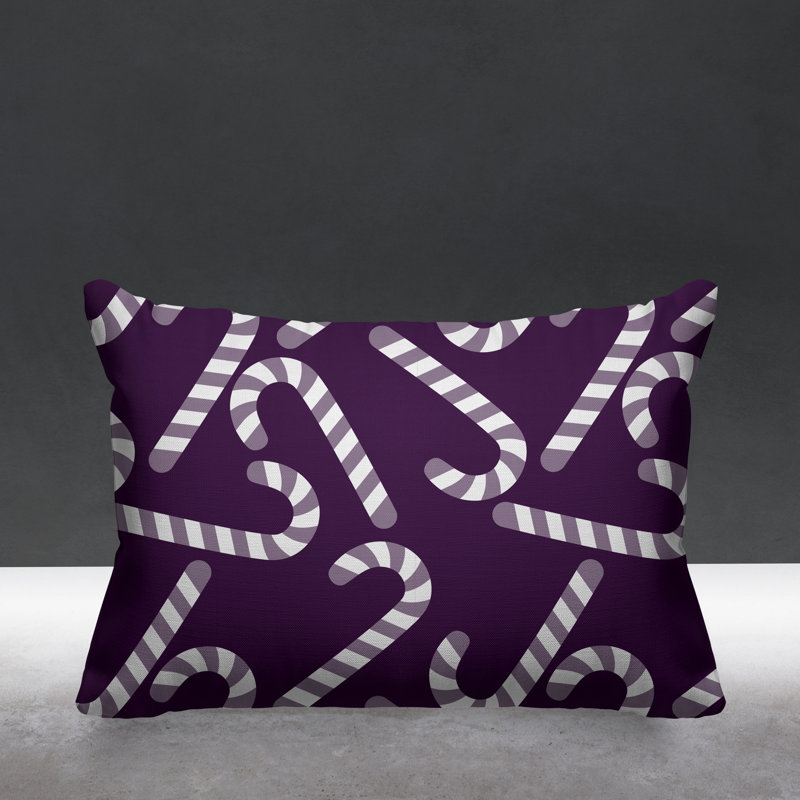 Coussin décoratif intérieur / extérieur Christmas Candy Cane, Mauve
