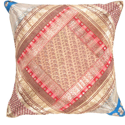 Vintage Sari silk Square Pillow Case 16 "